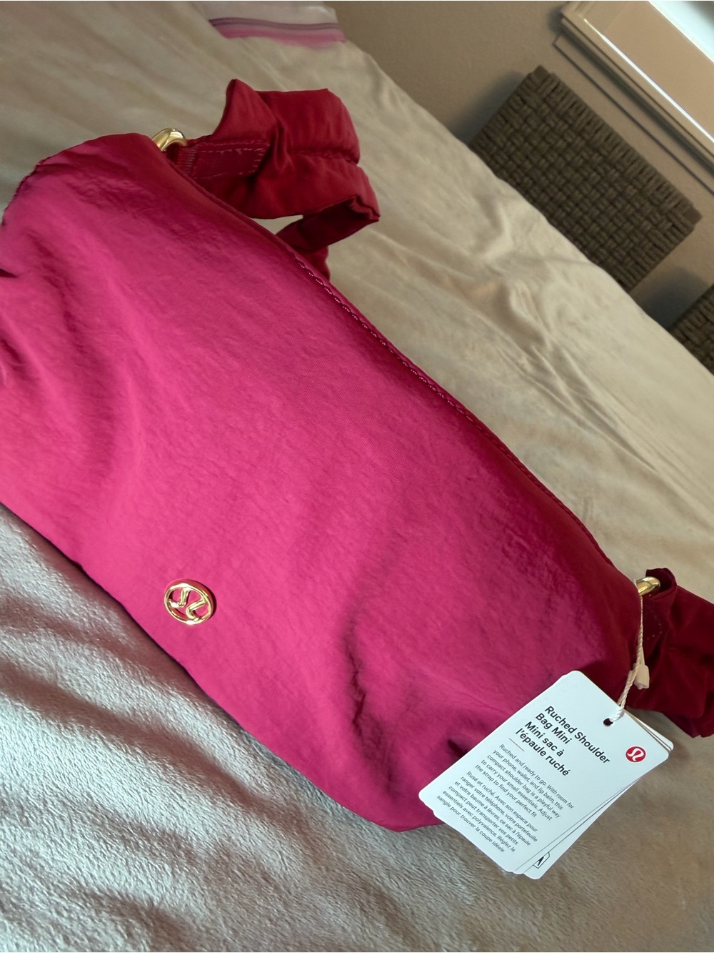lululemon athletica Pink Shoulder Bag with Gold Hardware